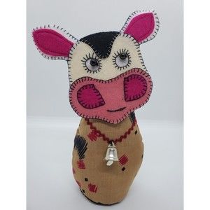 One Of A Kind Handmade Felt Pin Cushion Stitched by hand 'Cow'